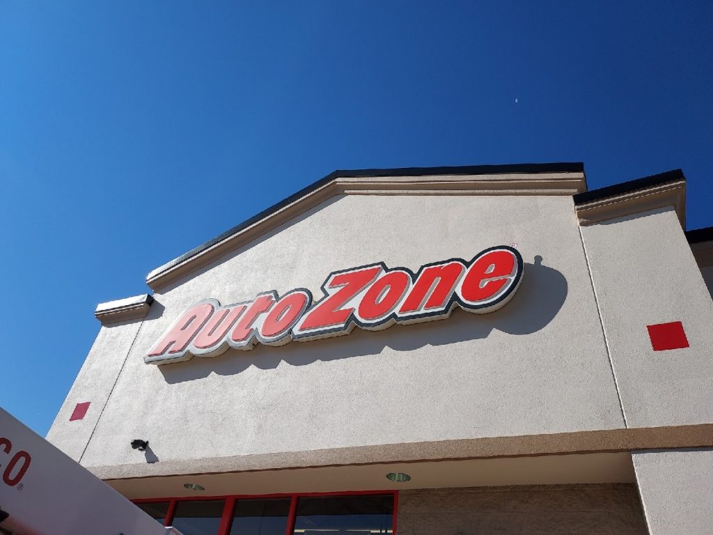 AutoZone Building Sign Fixed Up Albuquerque