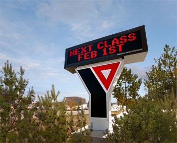 YMCA monochrome display