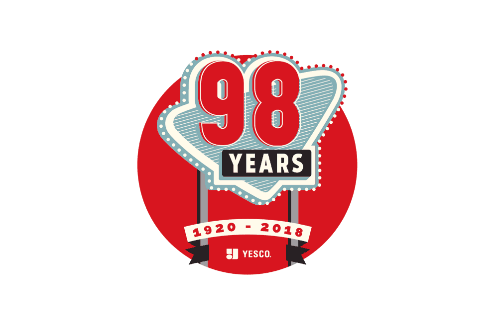 yesco logo, celebrating 98 years
