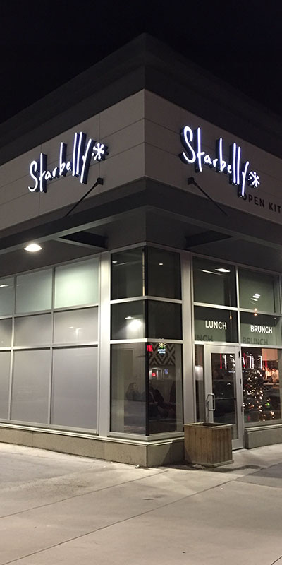 Starbelly Front Lit Channel Letters YESCO Calgary