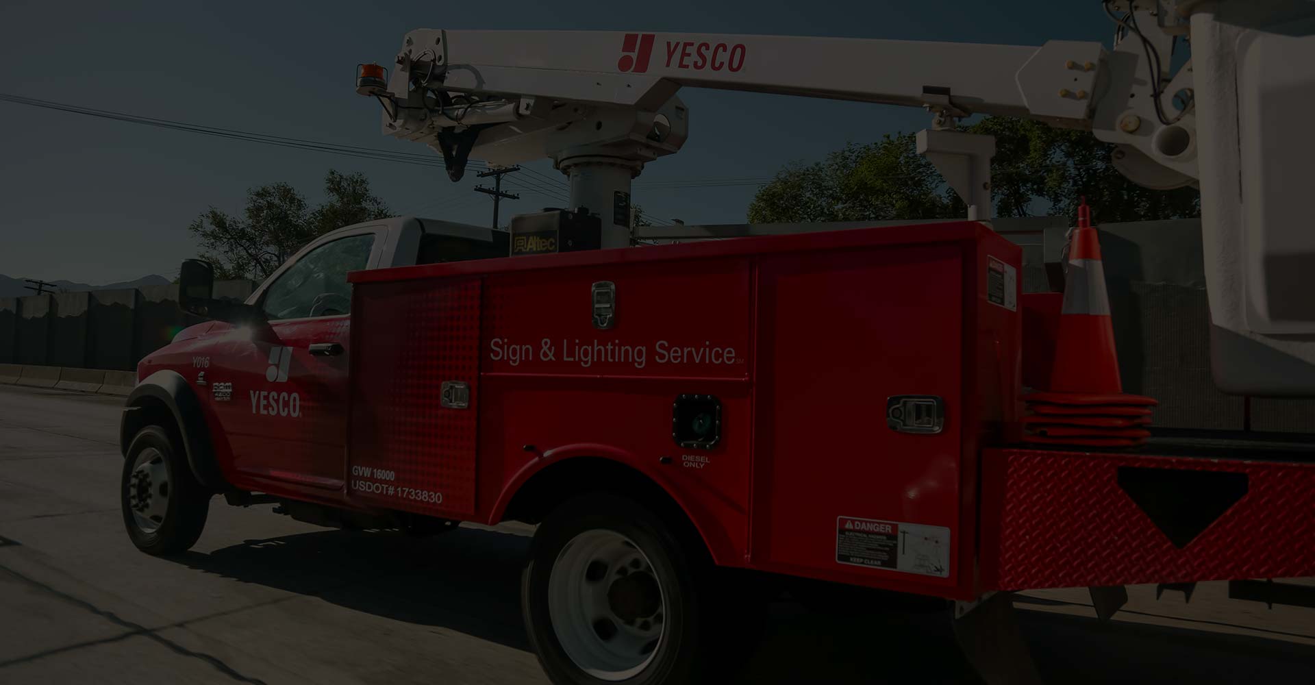 YESCO Service Red Vehicle