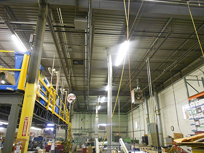 Enery Efficient Lights installed in warehouse
