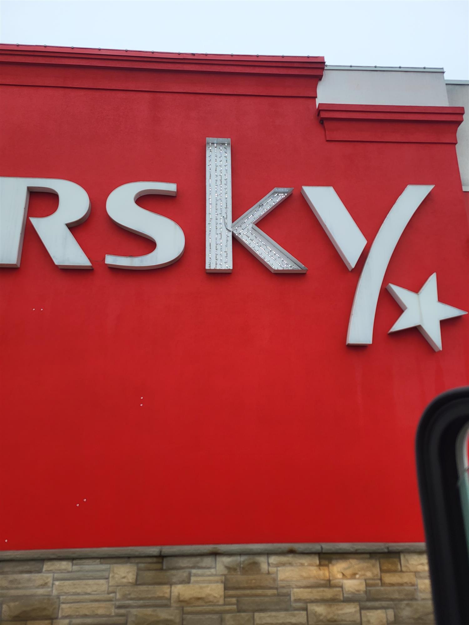 LED Starsky sign with letter K open showing lights