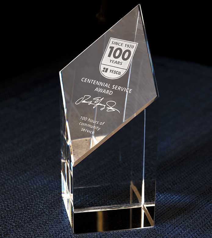 YESCO 100 Hour Service Award