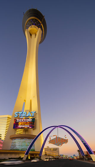 New gateway arch almost complete on Las Vegas Boulevard